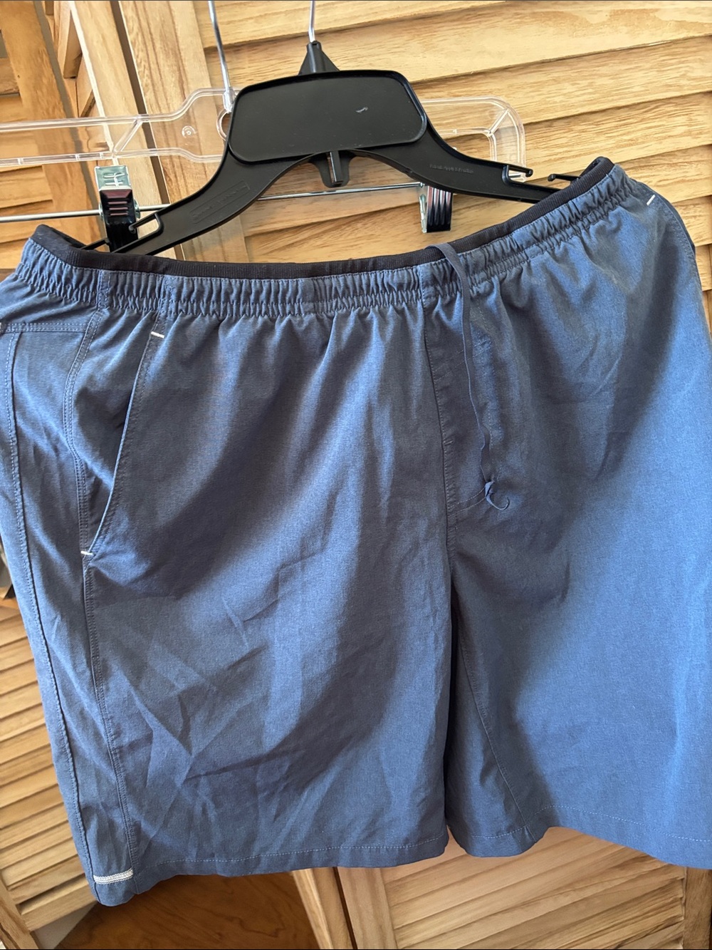 Casual Elastic Waist Shorts in Navy Blue Medium